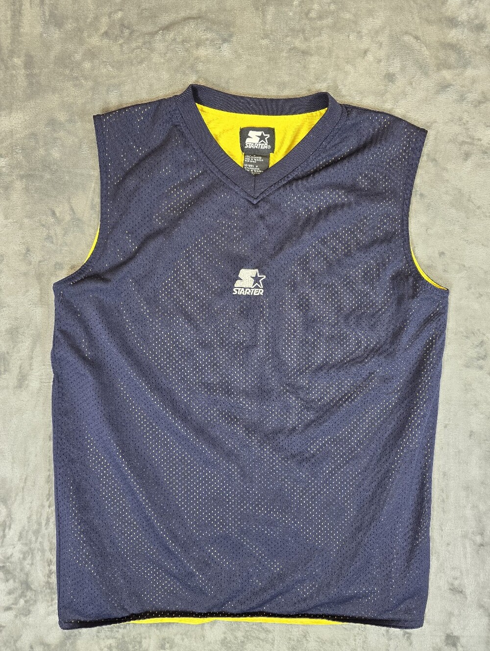 Vintage Starter Mesh Tank Top Muscle Shirt Size Medium Navy